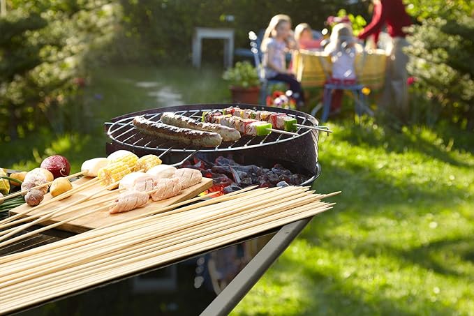 300 PCS Bamboo Marshmallow Roasting Sticks, SMores Skewers for Fire Pit, Extra Long 30 Inch Heavy Duty 5mm Thick Wooden SMores Sticks for Open Fire Pits Roaster Barbecue Hot Dog Camping Kebab Sausage