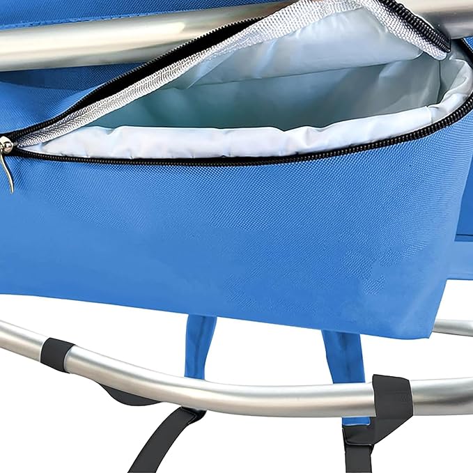 Ostrich Deltess 3 in 1 Portable Chair with Cooler Bag and Reclining Lounger for Tanning, Camping, Beach, and Outdoor Essential, Royal Blue