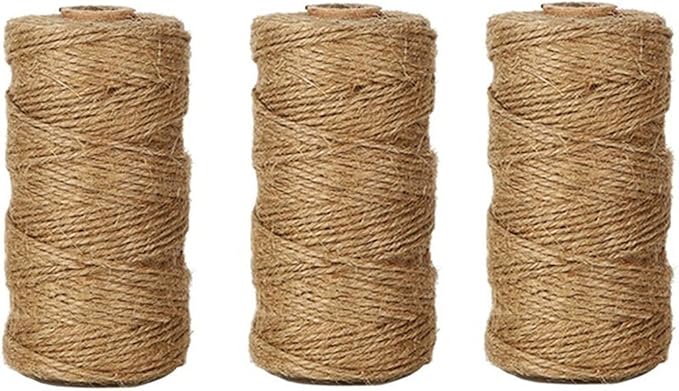 984 Feet Jute Twine, 3 Pcs X 328 Feet Christmas Twine, Best Arts Crafts Gift, Durable Packing String, Brown