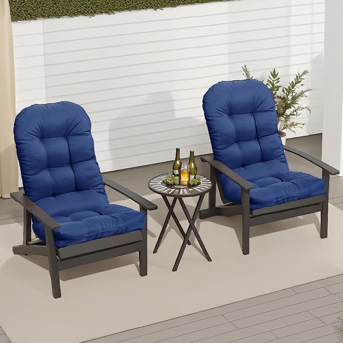 Adirondack Chair Cushion, Thick Indoor/Outdoor Rocking Chair Cushion with High Elasticity PP Cotton Water-Resistant Patio Furniture Cushions High Back Seat Pads for Porch Yard Lawn Chairs 44x19x4