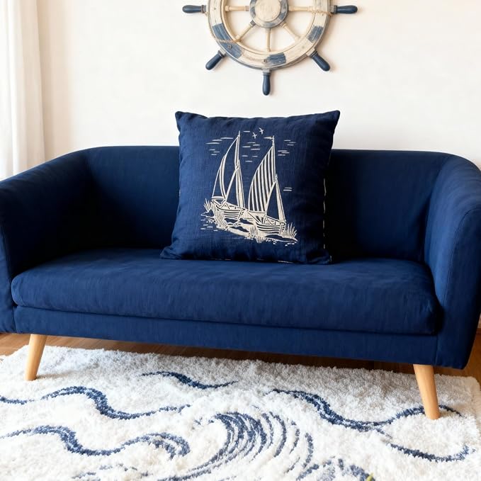 TIAMECH A4 Reusable Sailboat Stencil for Painting - Nautical Navy Sail Seagull Layering Template, DIY Wall Art, Wood Furniture, Scrapbook & Crafts (8.3x11.7inch)