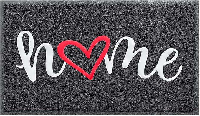 KILOCOCO Door Mat Outdoor Doormat Welcome Mat Funny Home Mats Non-Slip Front Door Mat for Entrance Indoor Door Mats for Garage Patio 24"x36", Black