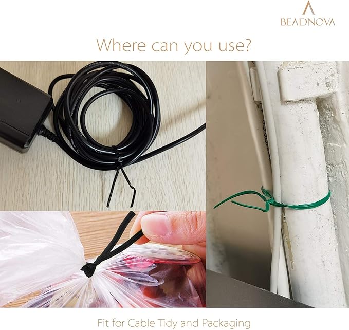 BEADNOVA Twist Tie 328 Feet (100m) Bread Ties Gardening Ties Green Plant Ties Multipurpose Plastic Coated Plant Twist Tie with Cutter for Potted Plants Garden Office and Home