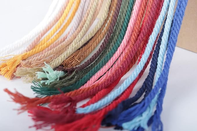 NOANTA Yellowish Brown Macrame Cord 4mm x 109yards, Colored Macrame Rope, Cotton Rope Macrame Yarn, Colorful Cotton Craft Cord for Wall Hanging, Plant Hangers, Crafts, Knitting