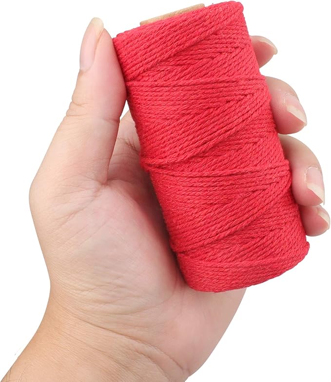jijAcraft Red Twine String, 328 Feet Valentine's Day Bakers Twine String, 2MM Heavy Duty Packing String for Valentine's Day DIY Crafts, Present Decoration, Gift Wrapping, Craft Wrapping