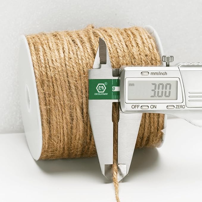 KINGLAKE Jute Twine String 3mm Natural Jute Twine 328 Feet Heavy Duty Hemp Brown Twine String for Crafts, Gift Wrapping, Packing, Home Decor and Holidays