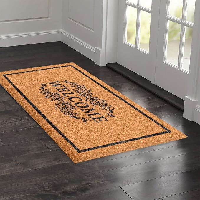 LuxUrux Welcome Mats Outdoor Coco Coir Doormat, with Heavy-Duty PVC Backing - Natural - Perfect Color/Sizing for Outdoor/Indoor uses. (24 x 36 Inch)