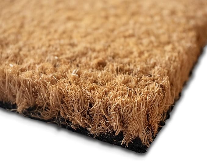 LuxUrux Welcome Mat Outdoor Doormat, with Heavy-Duty PVC Backing - Natural - Perfect Color/Sizing for Outdoor/Indoor uses. (17 x 30, Desert Sand)