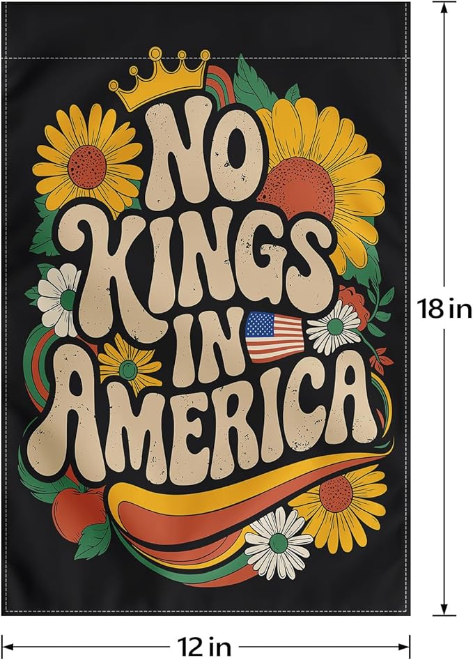 No King Garden Flag Anti Garden Flag 12x18 Inches - Flower Design Double-Sided Anti Fading Polyester Fiber, Subtle Courtyard Logo For Outdoor And Home Decoration In Courtyards (Retro)