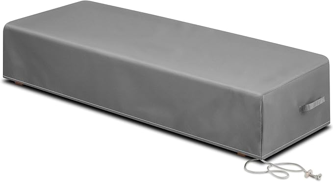 1 Pcs Patio Chaise Lounge Cover Waterproof Outdoor Lounge Chair Cover 30" D x 83" W x 12" H UV Resistant with Handle Strap for Furniture Protection (Gray)