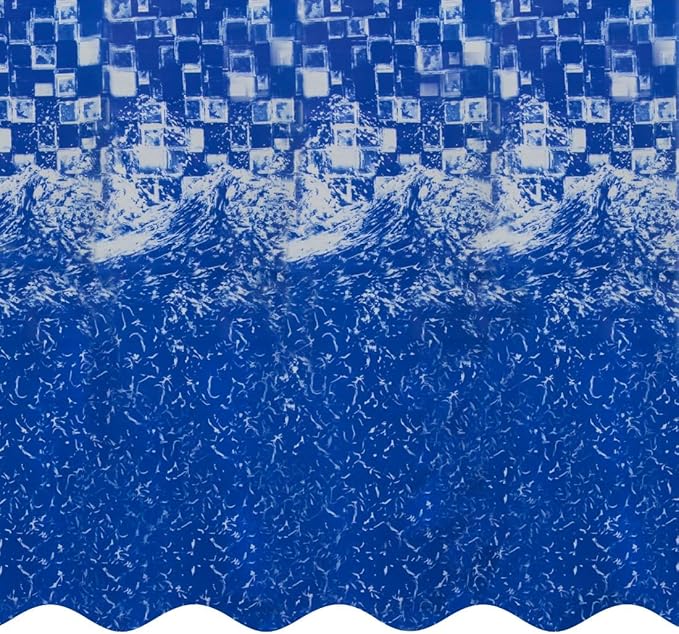 Smartline 15 ft Round Swimming Pool Liner | Tidal Surge | Overlap Style | 48-52 Inch Wall Height | 25 Gauge Heavy Duty Virgin Vinyl | Designed for Steel Sided Above Ground Pools