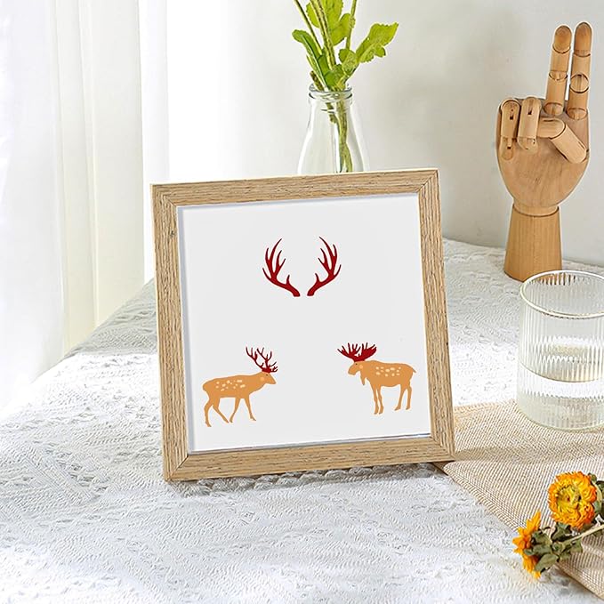 65 PCS 3 Inch Forest Animals Stencils, Wildlife Paint Stencils Reusable Templates for Painting on Wood, Wilderness Tree Stencil for House Canvas Wall Brick DIY Craft Decorations