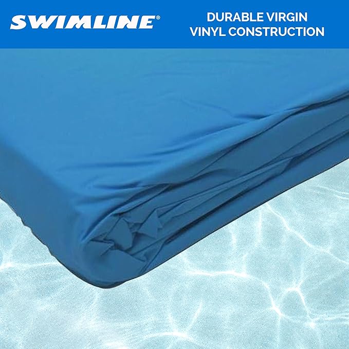 Swimline 24 Feet Round Overlap Above Ground Pool Liner Standard Gauge with Swirl Bottom Design and LamiClear Protection Against Fading, Blue