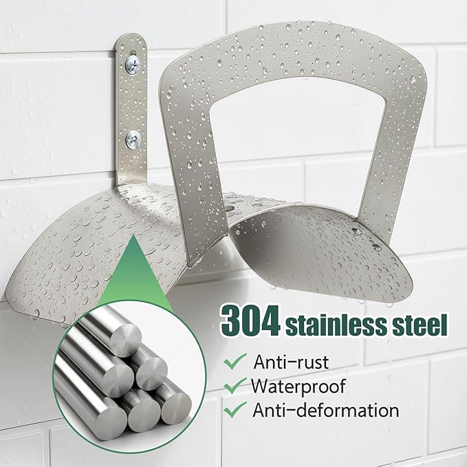 Garden Hose Holder Wall Mount Hose Hanger Heavy Duty Metal Hose Bracket Water Hose Storage Organizer Durable Hose Holders (Stainless Steel)
