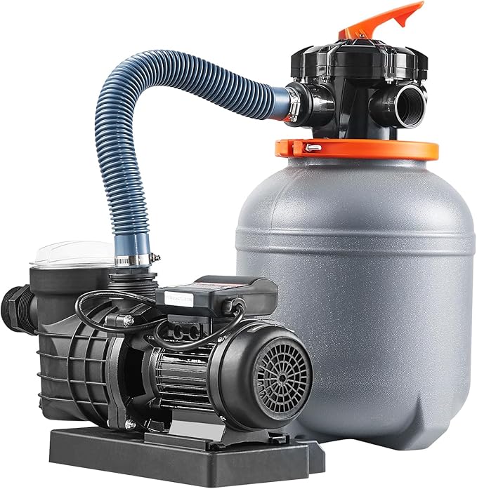 VEVOR Sand Filter Pump for Above Ground Pool, 12 in, 3000 GPH, 1/2 HP Swimming Pool Sand Filter Pump System, Krystal Clear with 6-Way Multi-Port Valve & Strainer Basket, Easy Installation for Pools