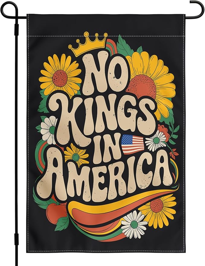 No King Garden Flag Anti Garden Flag 12x18 Inches - Flower Design Double-Sided Anti Fading Polyester Fiber, Subtle Courtyard Logo For Outdoor And Home Decoration In Courtyards (Retro)