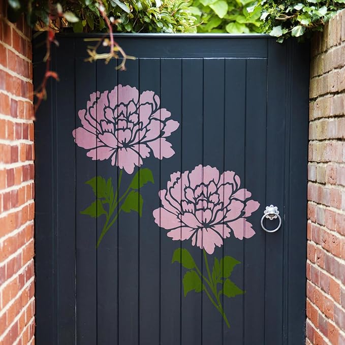 8 Pcs Large Flower Stencils for Painting, 11.81 X 11.81 Inch Flower Stencils for Crafts Reusable, Wood and Wall Stencils for Painting Large Pattern, DIY Templates Holiday Wall Paper (A)