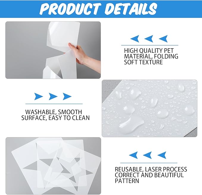 Weysat 3 Pcs Independence Day Large Star Stencil for Yard Star Stencils Crafts Reusable for Painting on Lawn, Wood, Paper, Fabric, Glass, Wall, 4th of July Project