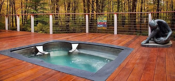 Vintage "Welcome to Our Hot Tub" Sign - 8x12 Inches Decorative Sign for Indoor/Outdoor Use, Perfect for Home, Patio, and Hot Tub Area Decor