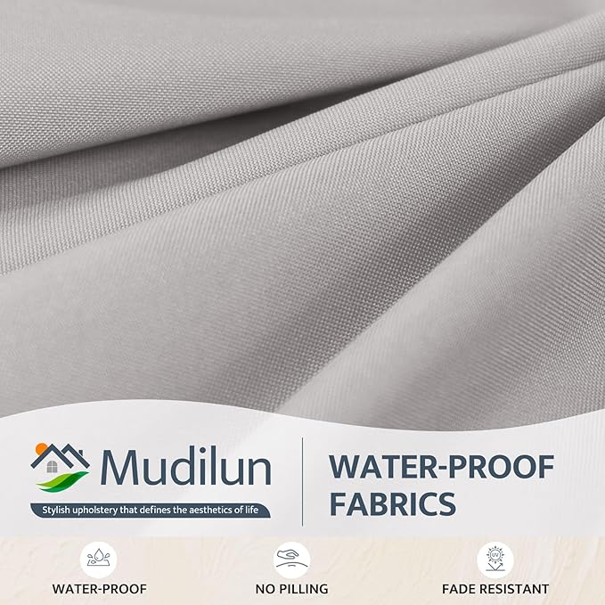 mudilun Outdoor Adirondack Chair Cushion High Weather Resistant Tufted Waterproof Rocking Chair Cushions Anti-Slip Thickened High Back Patio Seat Pads (Outdoor-Gray-White)