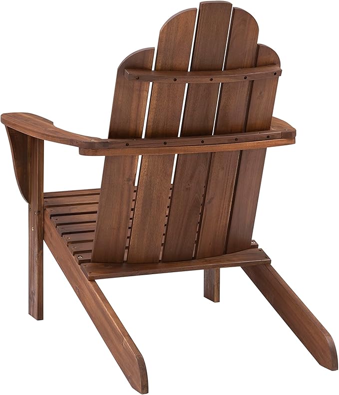 Linon Home Dcor Home Decor Teak Wood Stock Chair, 30.4" wx37.6 dx37.8 h, Stain