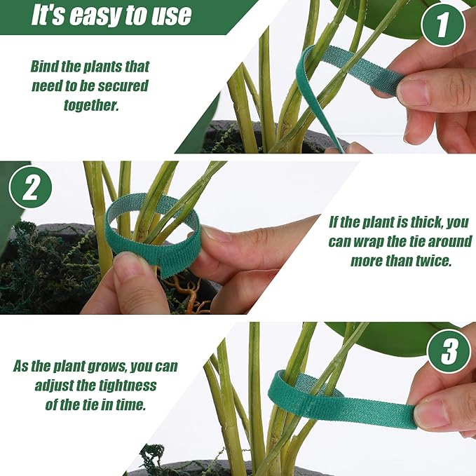 82 Ft 0.39 Inch Green Plant Tape, Reusable Garden Tie for Climbing Plants Adjustable Nylon Plant Support Tape for Outdoor Indoor Gardening, Tomatoes Vines Staking