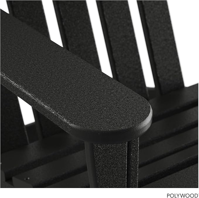 POLYWOOD AD4030BL Classic Outdoor Adirondack Chair, Black