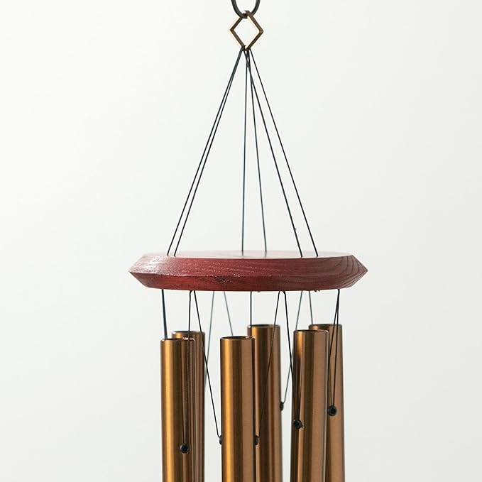 Woodstock Chimes Pluto Wind Chime for Outside 27" Bronze Small, Light Airy Sound for Outdoor Garden, Patio, Porch Decor, Encore Collection DCB27