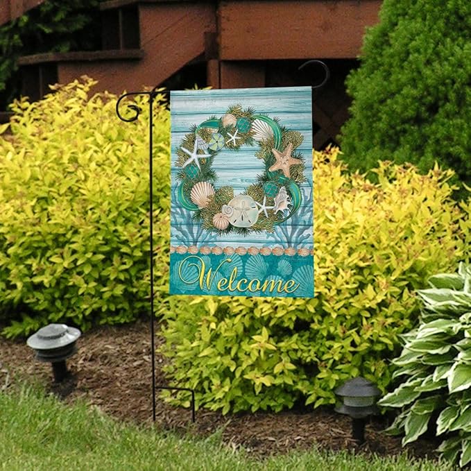 Briarwood Lane Coastal Wreath Summer Garden Flag