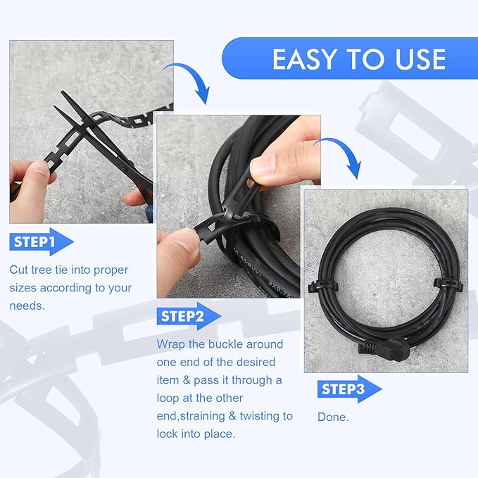 Wesiti 200 ft Plastic Chain Lock Tree Tie 1/2 Inch Wide Adjustable Tree Support Straps Plant String Swing Strap Flexible Reusable Ties for Staking for Garden Accessories