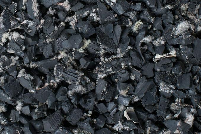 Playsafer Rubber Mulch Nuggets Protective Flooring for Playgrounds, Swing-Sets, Play Areas, and Landscaping (2,000 LBS - 77 CU. FT, Natural Black (Unpainted))