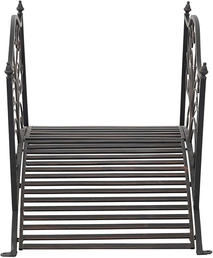Misc 4-Foot Arched Metal Decorative Garden Bridge Black Farmhouse