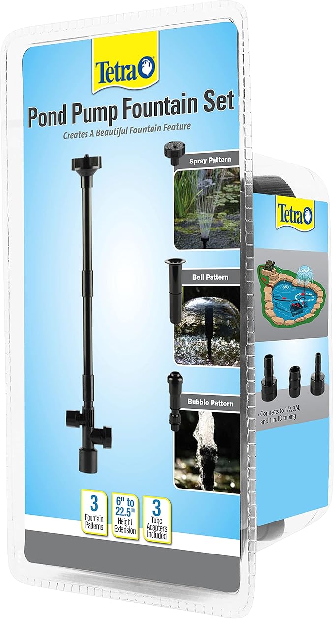 TetraPond Pond Pump Fountain Set, Spray/Bell/Frothy Patterns