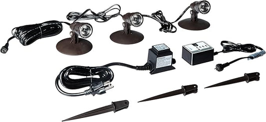 Aquascape Underwater Waterproof Submersible Natural Three-Light LED Spotlight Aquarium Lamp Kit for Fountain Fish Pond, Water Garden, and Landscape Features, 1-Watt Lights, 84030