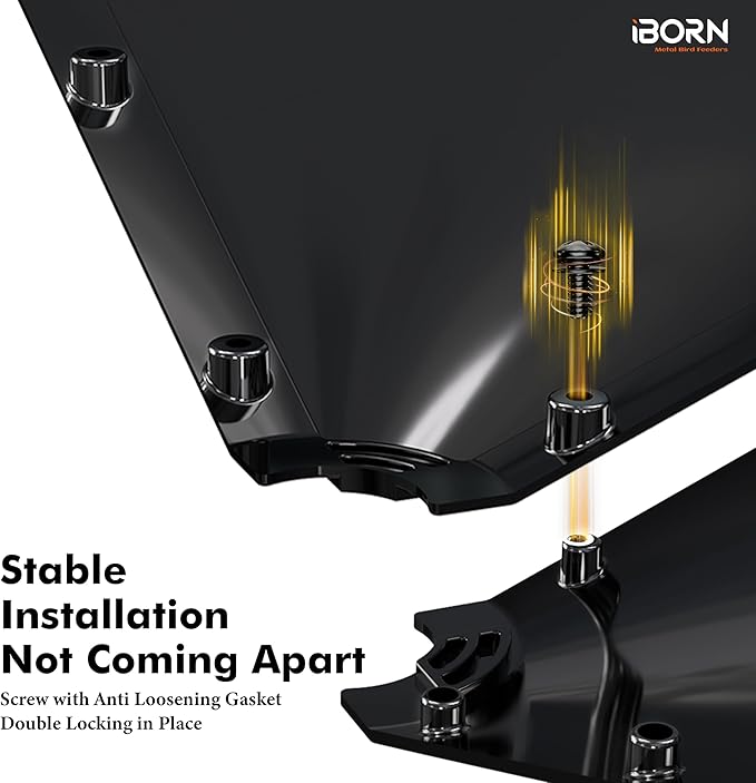 iBorn Bird Feeder Squirrel Guard, Polycarbonate(PC) Oversize Squirrel Baffle Defender for Hanging, Bird Feeder for Outdoors Protector,19.5 Inch,Pack of 2, Black