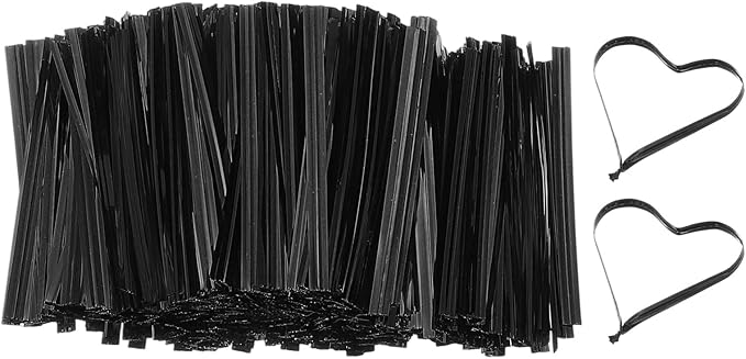 PATIKIL Bag Twist Ties 2 Inch, 800 Pcs Metallic Bread Ties for Treat Plastic Bags Gift Wrapping Candy Coffee Bag Plant Party Cake Favor, Black