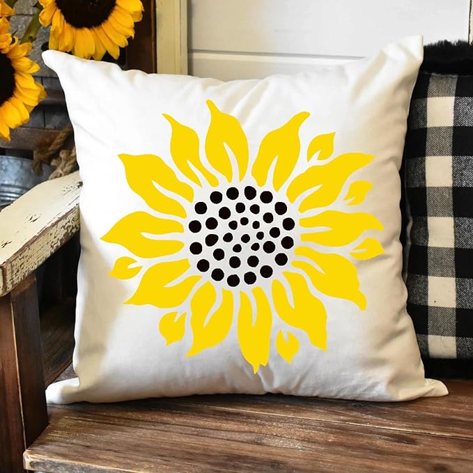 Large Flower Stencils for Walls 14inch Fence Stencil for Outdoors Floral Stencils Reusable Rose Hibiscus Daisy Sunflower Stencil for Wood Wall Furniture Fabrics DIY Decor