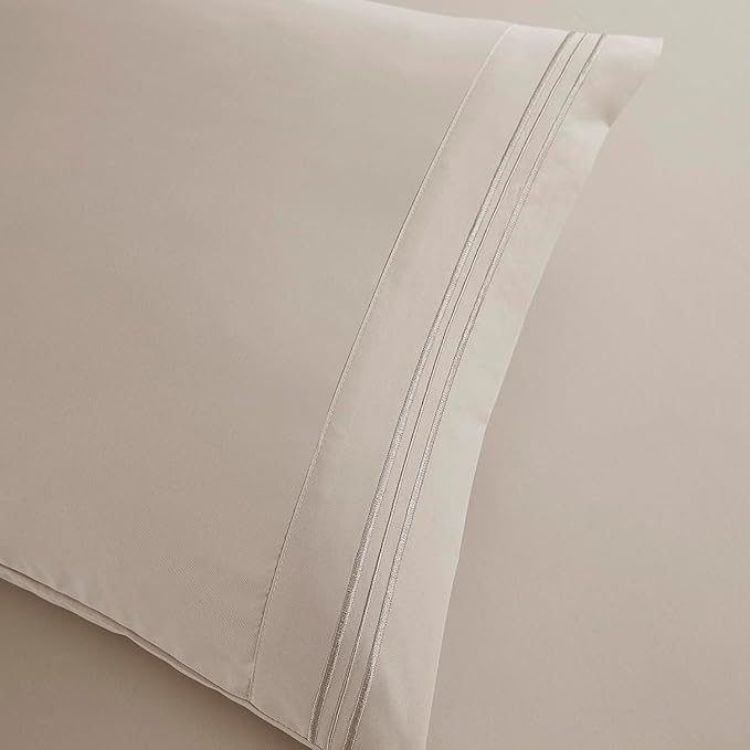 Clara Clark Bed Sheets, Premier 1800 Series Bed Sheet Set, Deep Pocket, Wrinkle, Fade, Stain Resistant, Luxury Soft Bedding Sheets & Pillowcases, Split King, Linen
