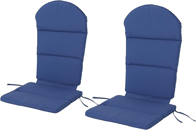 Christopher Knight Home Terry Outdoor Water-Resistant Adirondack Chair Cushions (Set of 2), Navy Blue, 2 Count (Pack of 1)
