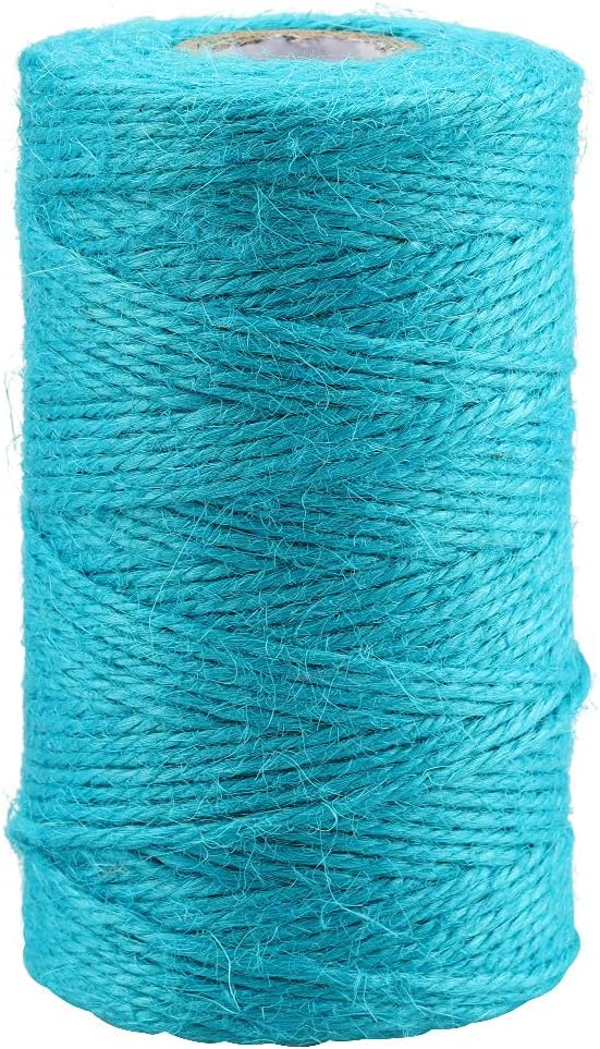 jijAcraft Jute Twine String - 328 Feet, 2mm Colored Natural Hemp Twine for Gift Wrapping, Crafting, Planting and DIY Projects
