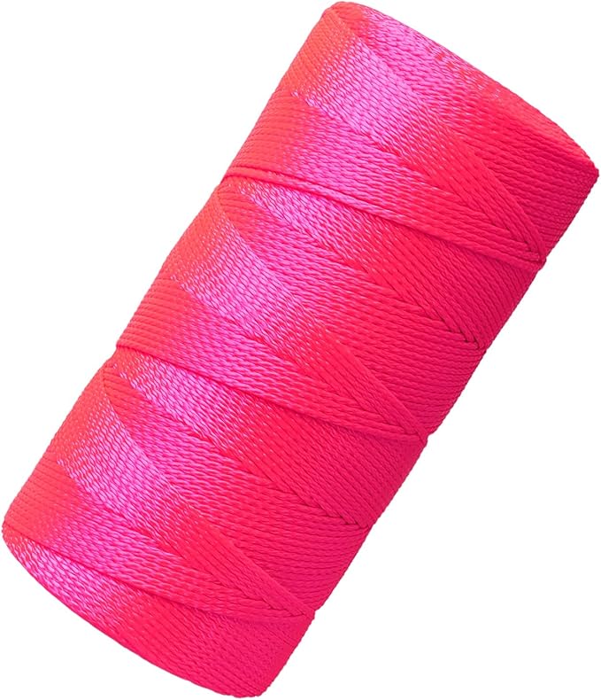 Mason Line String Line,1200 Ft Length Nylon Twine,18 Braided Nylon String for Gardening Or Masonry Tools,Twine String for Gardening,Pink