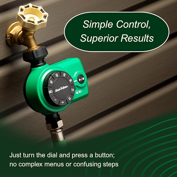 Rain Bird 1ZEHTMRS Simple-Set Hose End Timer, One Zone/Station, Battery Operated, 3/4" Garden Hose Thread, Heavy-Duty Brass Inlet