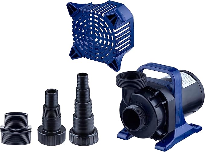 Alpine Corporation PAL5200 | 5200 GPH Submersible Water Pump with 33-ft Cord — Quiet 426W Motor, 25-ft Lift — Multi-Angle Flow for Ponds, Waterfalls & Fountains — Durable & Efficient (Blue)