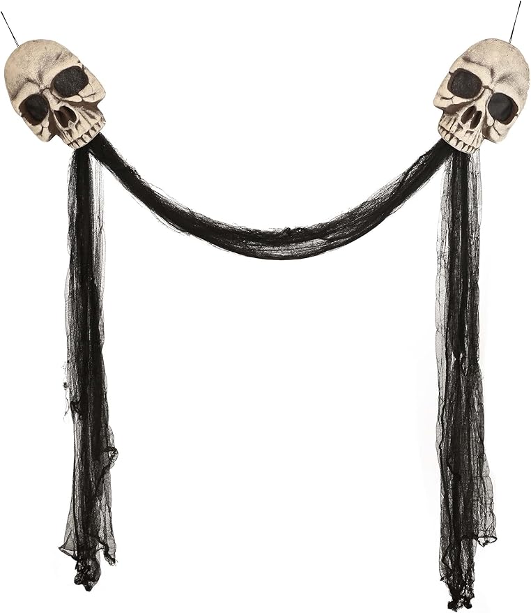Fun Costumes Skull Door Archway Halloween Decoration Hanging Scary Haunted House Party Outdoor Display