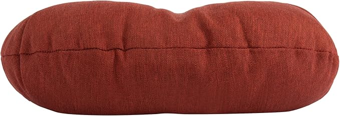 Magpie Fabrics Outdoor 15"x15"x4" Round Bistro Seat Cushions with Ties Set of 2, Tufted Waterproof Patio Floor Chair Pads for Home Garden Balcony Kitchen Office Porch, Dark Red