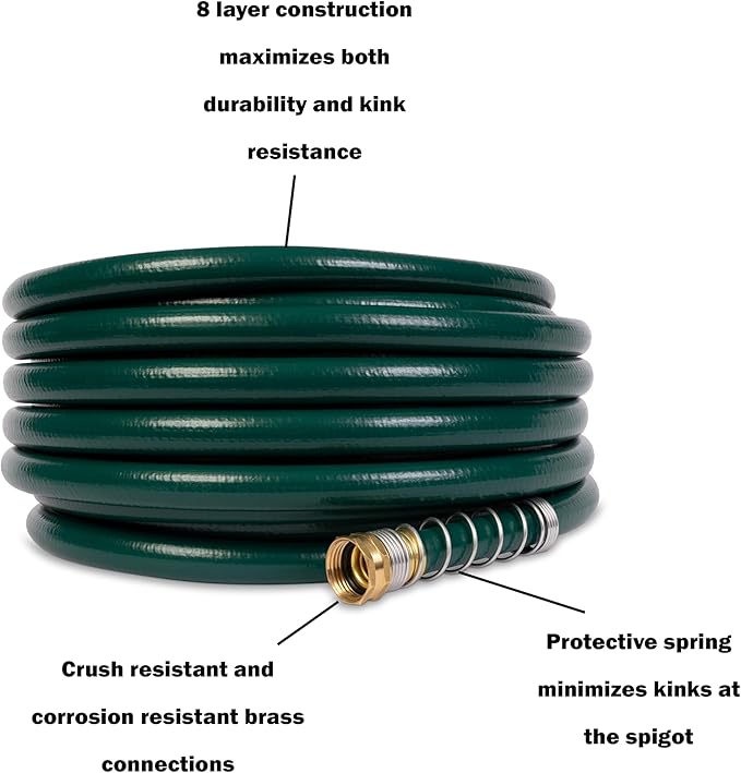Gilmour 864751-1001 75ft Heavy Duty Flexogen Garden Hose, 5/8" Diameter