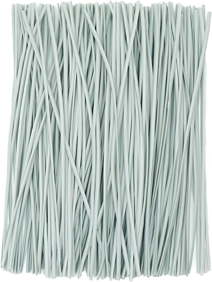 Gray Plastic Twist Ties Bulk, 6 Inch Reusable Twist Ties Garden Ties for Plants, 500 Pcs Metallic Twist Ties for Bread Bags, Vines and Wrapping Cords, Christmas Decor