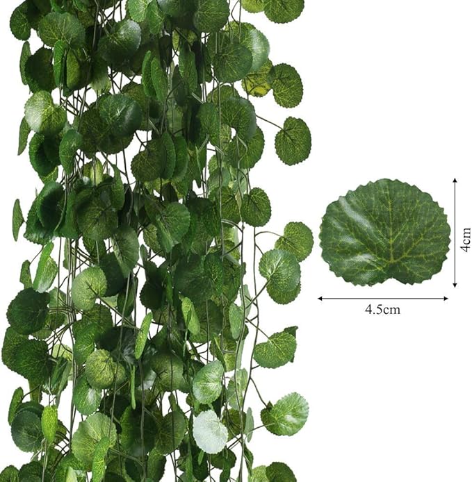 12 Pack 84Ft Artificial Vines Hanging Greenery Garland Leaves Wall Room Ceiling Decor Fake Vines for Home Kitchen Bedroom Garden Wedding Jungle Party Enchanted Forest Decorations