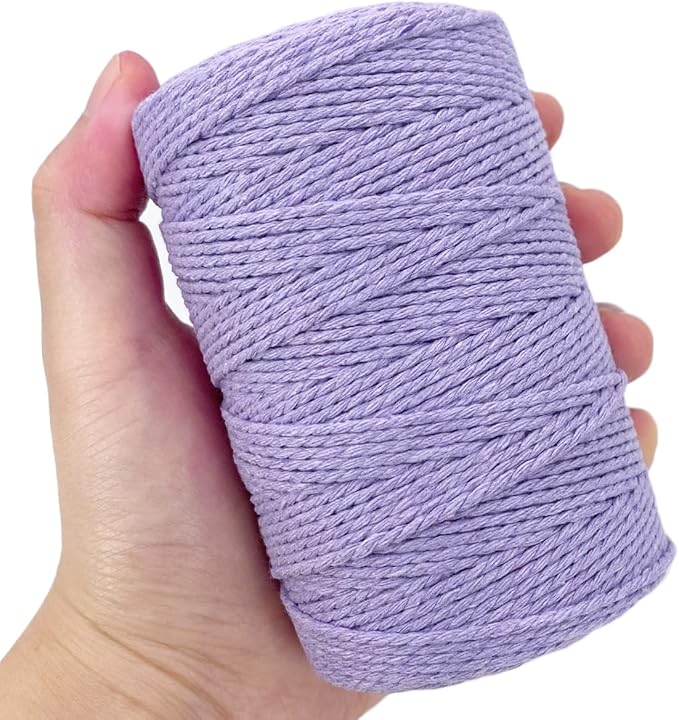 Twine String,500 Feet Cotton Butchers Twine String Cooking Kitchen Twine for Crafts Roasting Gift Wrapping DIY Decoration Gardening Packing Materials,Lavender