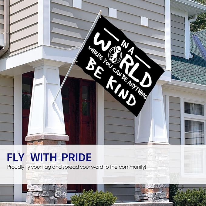 Peace Alien Be Kind Flag 3x5 Ft Outdoor Indoor With Grommet Garden Yard Banner Decorative Sign